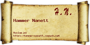 Hammer Nanett névjegykártya